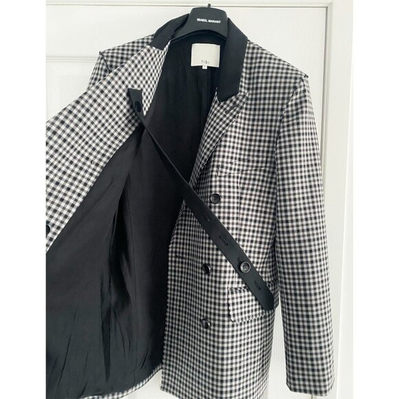 Tibi Double Faced Menswear Check Double Breasted Blazer, size 8 - Picture 6 of 13